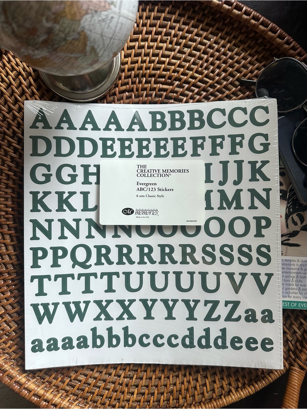 Creative Memories Evergreen Dark Green Alphabet Sticker Sheet Classic Style New
